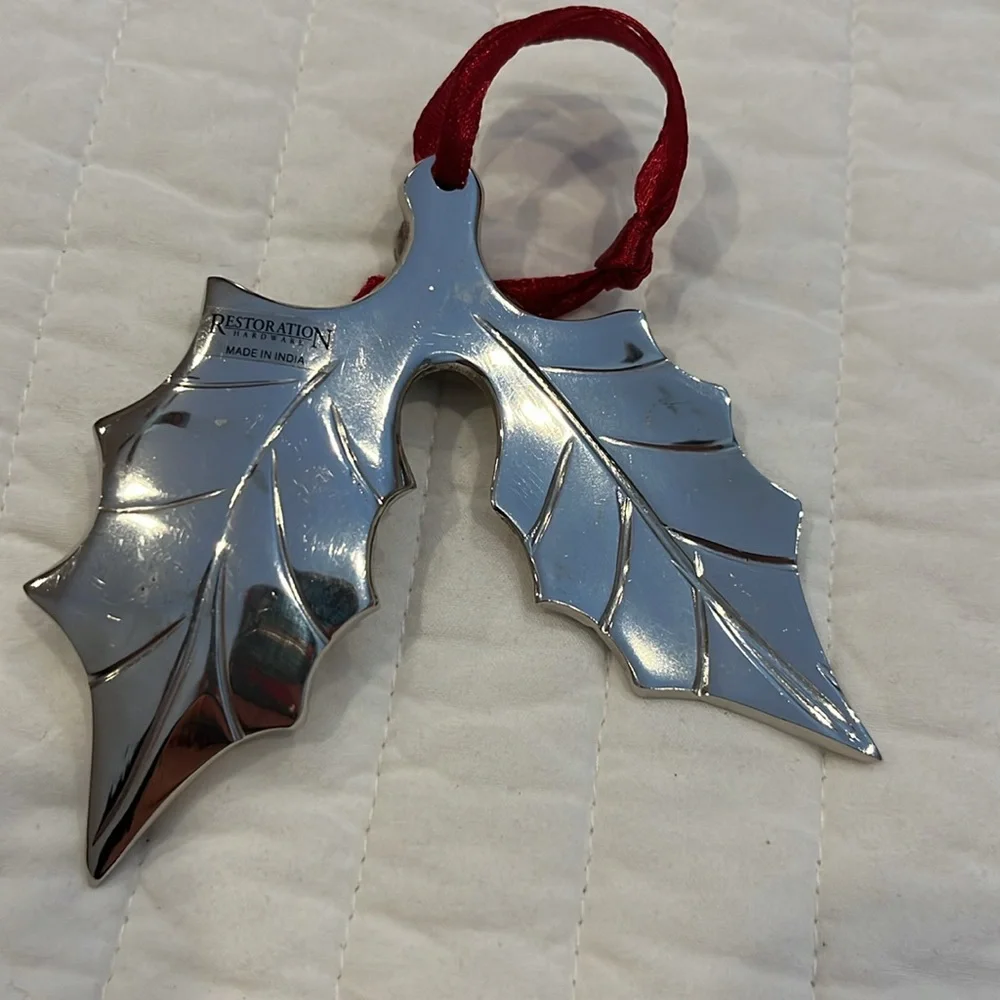 Restoration Hardware 1990's Holly Ornament